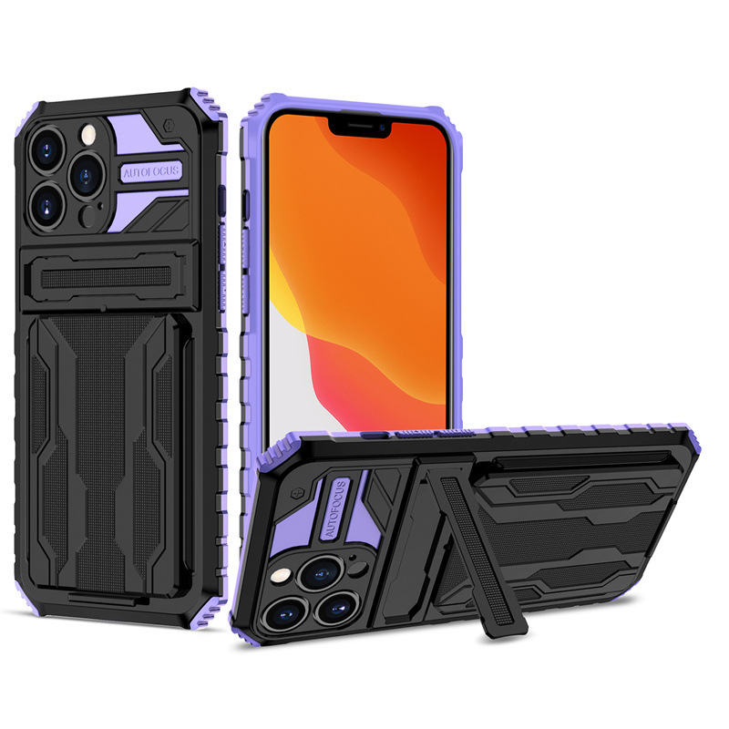 Multi-functional Stealth Armor-Style Durable Phone Case with Card Wallet